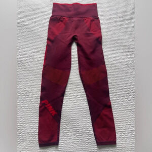 Victorias Secret Pink Cool and Comfy Leggings Red Maroon Workout Yoga Athleisure